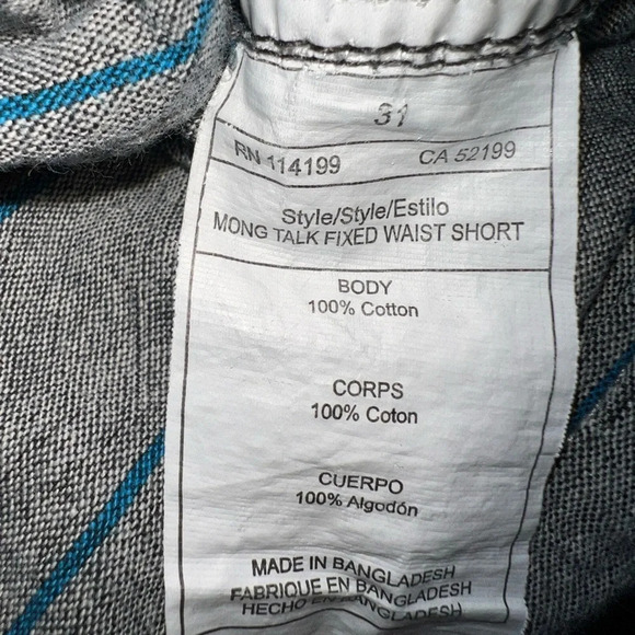 QuickSilver,31, Mong Talk fixed waist striped 5 pocketed heavy cotton shorts - Picture 6 of 8